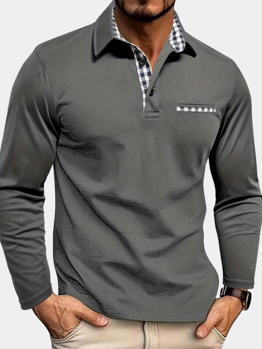 Marek | Elegancka koszulka polo z długim rękawem