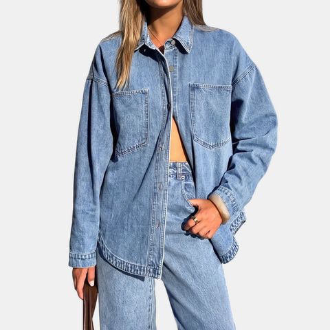 Natasza | Oversize'owa dżinsowa kurtka koszulowa