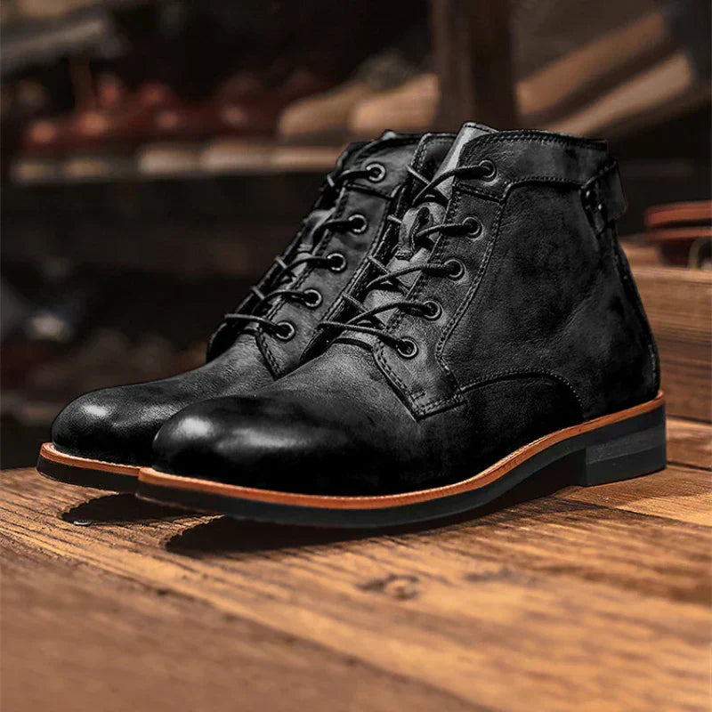 Mirosław | Męskie buty retro z oxkrągłym noskiem