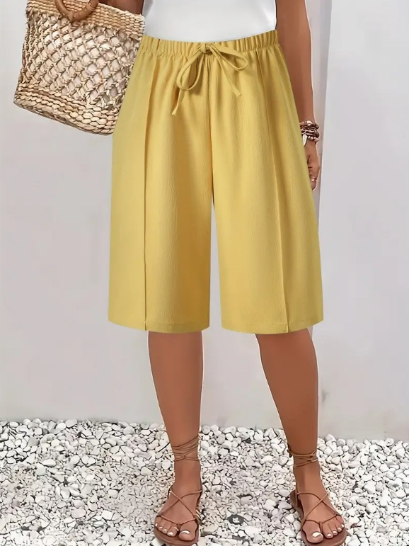 Zuzia - eleganckie szorty damskie, kolor Żółty