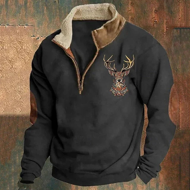 Grzegorz | Sweter z detalami jelenia